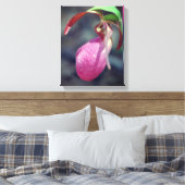 Toile Pink Lady Slipper Orchid Raindrop (Insitu(Chambre))