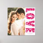 Toile Pink Love Hearts Couples Photo Valentines (Recto)