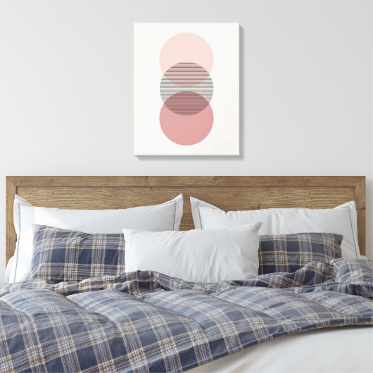 Toile Pink & Mauve Minimalist Circle Wall Art Canvas (Insitu(Chambre))