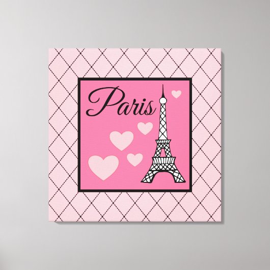 Toile Pink Paris Sign Wall Art (Recto)
