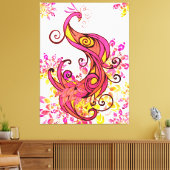 Toile Pink Peacock et Mandalas (Insitu(Salon))