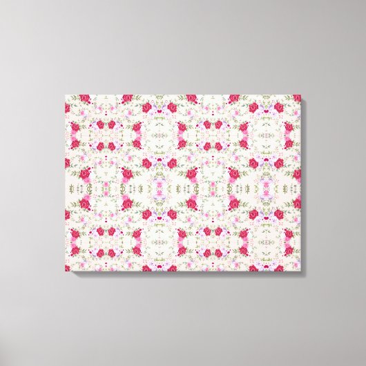 Toile Pink red flowers (Recto)