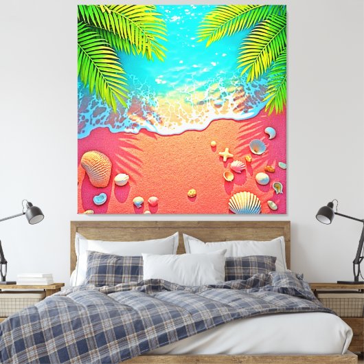 Toile Pink Sand Beach Paradise Design (Insitu(Chambre))