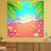 Toile Pink Sand Beach Paradise Design (Insitu(Salon))
