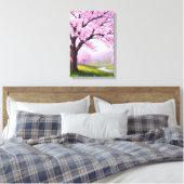 Toile Pink Spring Dream: Cherry Blossom River Print (Insitu(Chambre))