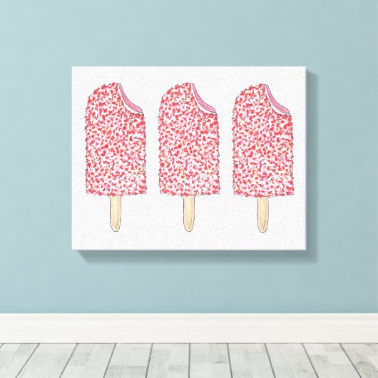 Toile Pink Strawberry Eclair Popsicles Art Popsicle (Insitu (Plancher de Bois))