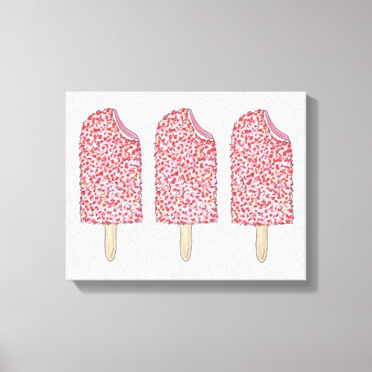 Toile Pink Strawberry Eclair Popsicles Art Popsicle (Recto)
