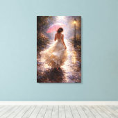 Toile Pink Umbrella: Impasto Style (Insitu (Plancher de Bois))