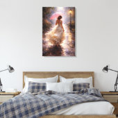 Toile Pink Umbrella: Impasto Style (Insitu(Chambre))