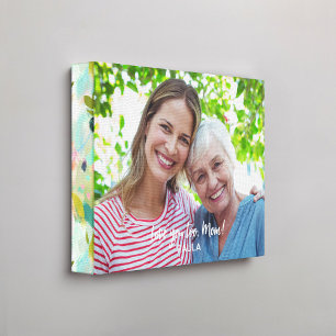Toile Pink Vert Abstrait motif floral Bord photo