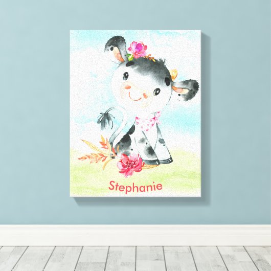 Toile Pink Watercolor (Insitu (Plancher de Bois))