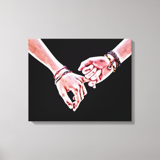Toile Pinky Swear Lovers mains Peinture numérique (Recto)