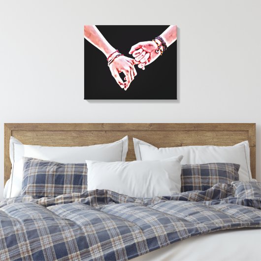 Toile Pinky Swear Lovers mains Peinture numérique (Insitu(Chambre))
