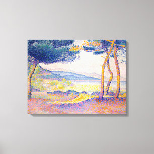 Toile Pins le long du rivage