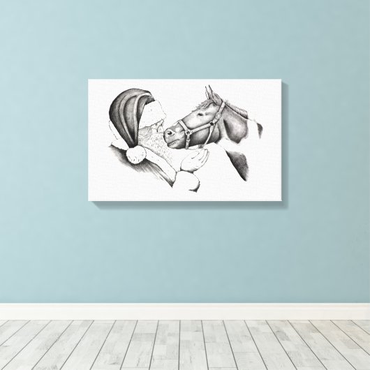 Toile Pinto Horse et Santa Claus (Insitu (Plancher de Bois))