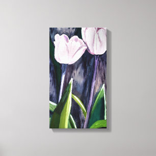 Toile Pintura de tulipanes en acrilico