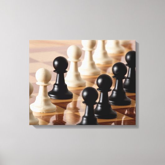 Toile Pions sur le tableau d'échecs (Recto)