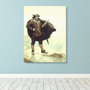 Toile Pirates Vintage, Capitaine Bill Bones par NC Wyeth
