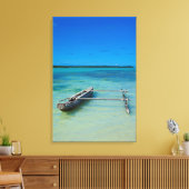 Toile Pirogue à balancier dans un océan peu profond (Insitu(Salon))