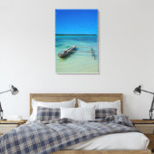 Toile Pirogue à balancier dans un océan peu profond (Insitu(Chambre))