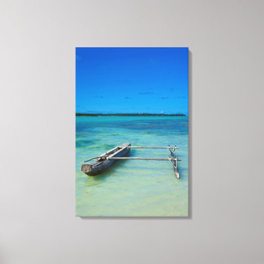 Toile Pirogue à balancier dans un océan peu profond (Recto)