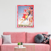 Toile Piscine Fête Nage Vintage Été (Insitu(Salon))