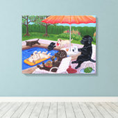 Toile Piscine Party Labradors 2 Painting (Insitu (Plancher de Bois))