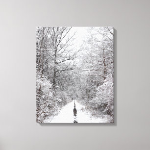 Toile Piste de neige de la forêt d'hiver