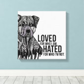 Toile Pitbull avec texte (Insitu (Plancher de Bois))