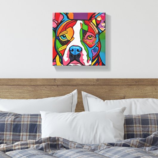 Toile Pitbull, chien d'art populaire (Insitu(Chambre))