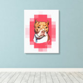Toile Pitbull... Portraits pour animaux (Insitu (Plancher de Bois))