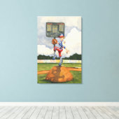 Toile Pitcher de baseball sur Mound par Jay Throckmorton (Insitu (Plancher de Bois))