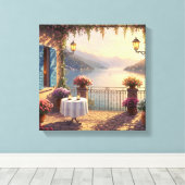 Toile Pittoresque Lake Côme Terrasse Imprimer dans une p (Insitu (Plancher de Bois))