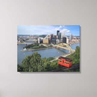 Toile Pittsburgh Pennsylvania Skyline avec Incline