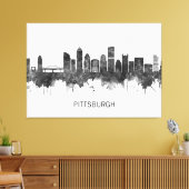 Toile Pittsburgh Pennsylvania Skyline BW (Insitu(Salon))