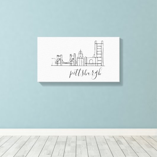 Toile Pittsburgh Skyline (Insitu (Plancher de Bois))