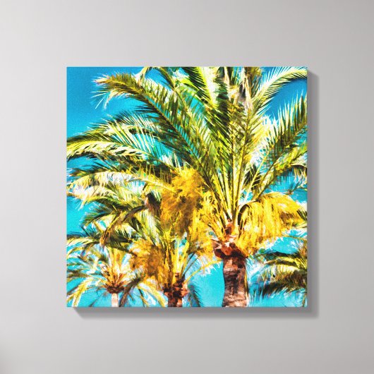 Toile PixDezines Date Palms/Aqua Blue (Recto)