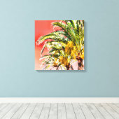 Toile PixDezines Date Palms/Sunset Sky (Insitu (Plancher de Bois))