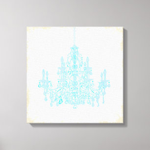 Toile PixDezines Fond Diy/Chandelier Bleu Placide
