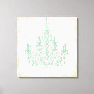 Toile PixDezines Fond DIY / Lustre en Vert Menthe