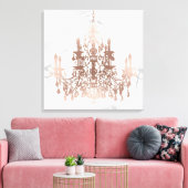 Toile PixDezines Marbre blanc Faux Rose Chandelier or (Insitu(Salon))