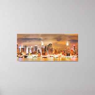 Toile PixDezines NYC Skyline/Manhattan/Night Lights