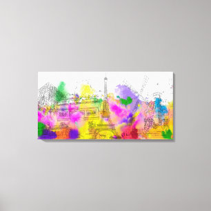 Toile PixDezines paris color run, tour eiffel