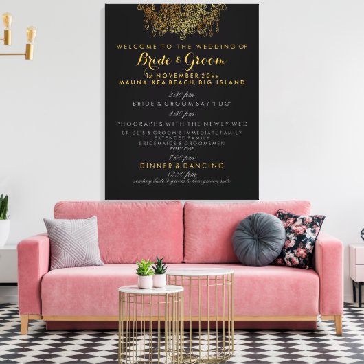 Toile PixDezines programme de mariage d'un lustre en fau (Insitu(Salon))