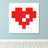 Toile Pixel Coeur 8 bits Amour (Insitu (Plancher de Bois))