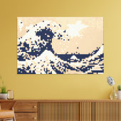 Toile Pixel Tsunami 8 bits Pixel Art (Insitu(Salon))