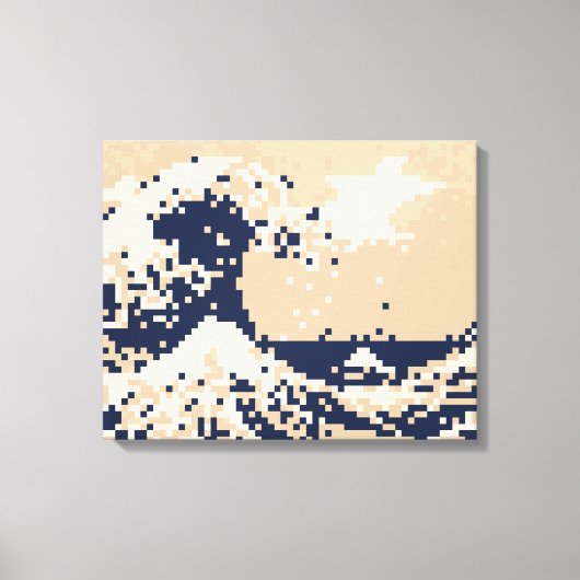 Toile Pixel Tsunami 8 bits Pixel Art (Recto)