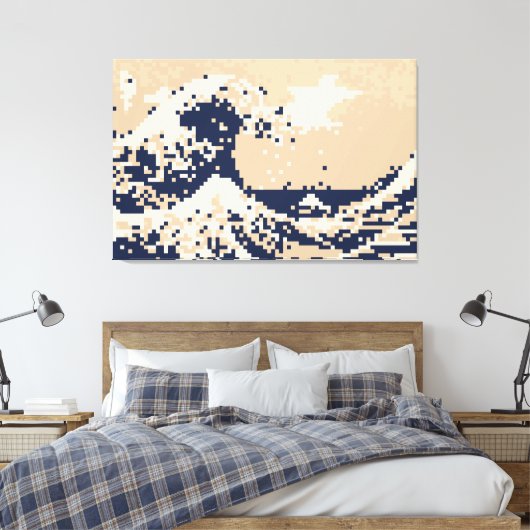 Toile Pixel Tsunami 8 bits Pixel Art (Insitu(Chambre))