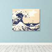 Toile Pixel Tsunami 8 bits Pixel Art (Insitu (Plancher de Bois))