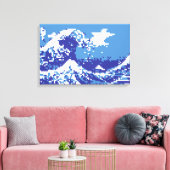 Toile Pixel Tsunami Bleu 8 Bit Pixel Art (Insitu(Salon))